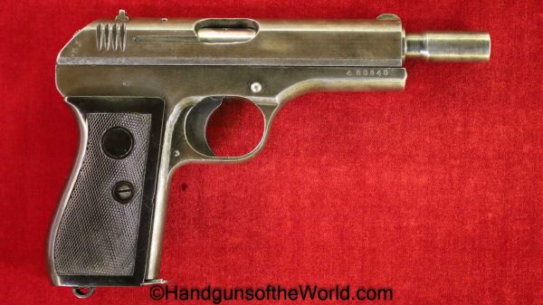 CZ-27, 7.65mm, Late War, German, Extended Barrel, and Tube, Silencer, Suppressor, Barrel, Handgun, Pistol, C&R, Collectible, Germany, WWII, WW2, CZ, 27