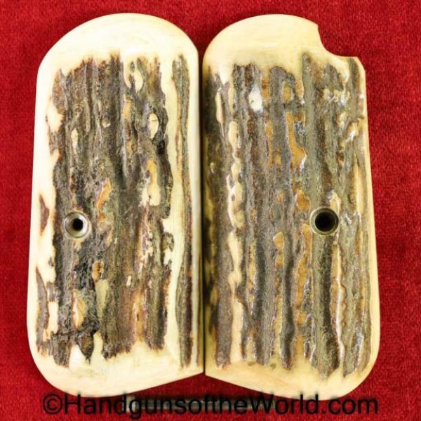 Colt, 1903-1908, Stag, Grips, Stag-Grips, Stag Grips, Grip, American, America, USA, Genuine, Automatic, Pistol, Set, Pair, Original, Collectible, 1903, 1908