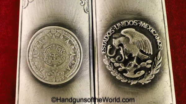 Colt, 1911, Government Model, Pewter, Mexican, Motif, Grips, Grip, Collectible, Government, Model, 1911A1, Silver, Mexico, Coat of Arms, Pair, Set
