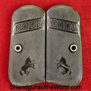 Colt, 1903, 1908, Hard Rubber, Grips, Rubber, Black, Grip, Original, Collectible, Pocket Hammerless, Americana, American, America, USA, US, Pocket, Pair