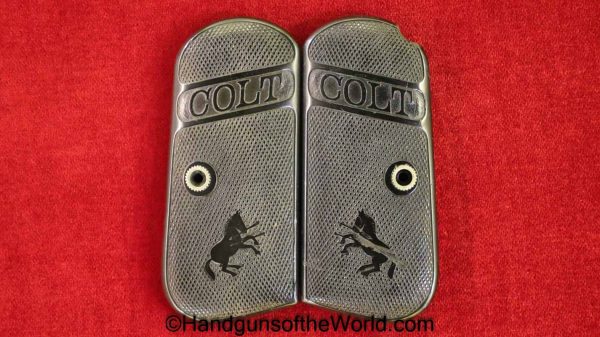 Colt, 1903, 1908, Hard Rubber, Grips, Rubber, Black, Grip, Original, Collectible, Pocket Hammerless, Americana, American, America, USA, US, Pocket, Pair