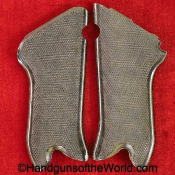 Luger, Krieghoff, P.08, Grips, Checkered, brown, Bakelite, WWII, era, WW2, Original, Collectible, WW2, German, Germany, Handgun, P08, P-08, P 08, Pistol