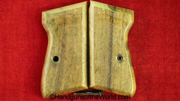Walther, PP, Grips, WWII, Handgun, Pistol, Grip, Original, German, Germany, WW2, Hand gun, Pair, Set, Vintage, Beechwood, Late, Wood, Wooden, Pressed