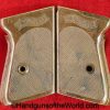 Walther, PPk, Grips, Post-War, Post War, Original, Collectible, checkered, plastic, Brown, German, Germany, W, W., West, Pair, Grip, Set, 2-Piece, 2 Piece