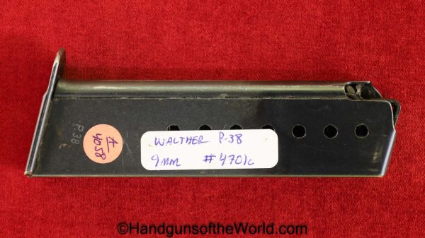 Walther, P-38, 9mm, #4701c, Magazine, Clip, Mag, Original, Collectible, 4701c, German, Germany, WWII, WW2, P38, P.38, P 38, Handgun, Pistol, 4701, c