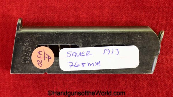 Sauer, 1913, 7.65mm, Magazine-Clip, Mag, Magazine, Clip, Original, Collectible, Handgun, Pistol, 7.65, 32, .32, acp, auto, German, Germany, Hand gun