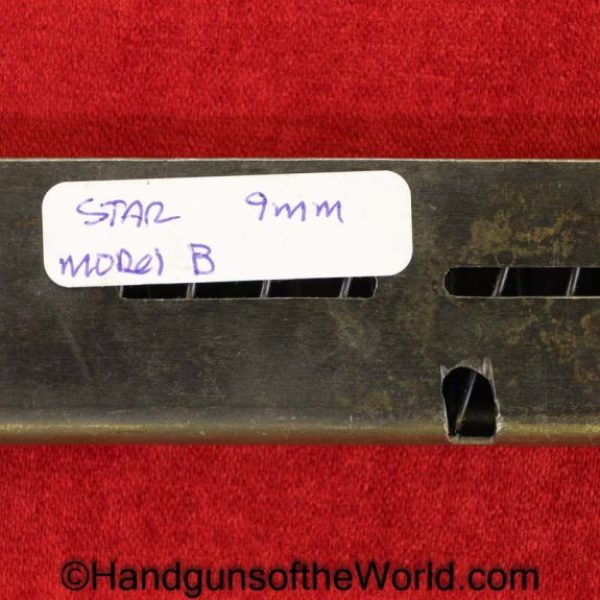 Star, B, 9mm, Magazine, Clip, Mag, Original, Spain, Spanish, B, Model, Model B, Handgun, Pistol, WWII, WW2, Vintage, Collectible, Hand gun