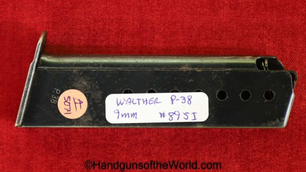 Walther, P-38, 9mm, #895I, Magazine, Clip, Mag, Original, Collectible, 895I, German, Germany, WWII, WW2, P38, P.38, P 38, Handgun, Pistol, AC, 41