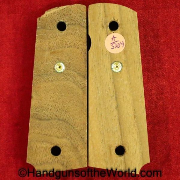 Colt, Government, Model, 1911, Grips, Grip Pair, Original, Collectible, America, American, Pistol, Handgun, Firearm, Colt Medallions, Wood, Wooden, Checkered