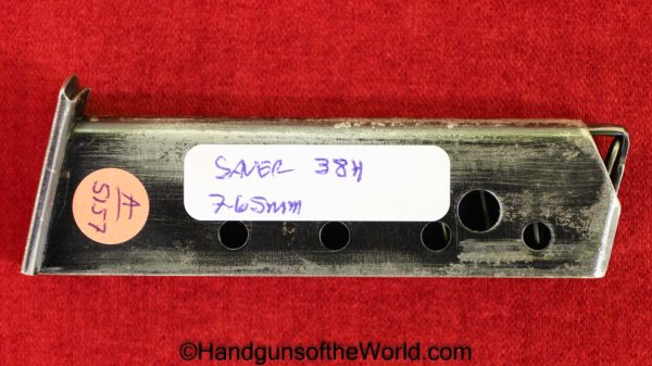 Sauer, 38H, 7.65mm, Magazine, Clip, Mag, Original, Collectible, 38, Handgun, Pistol, German, Germany, 7.65, 32, .32, acp, auto, Hand gun, WWII, WW2