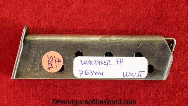Walther, PP, 7.65mm, Magazine, Clip, WWII, Era, WW2, Original, Collectible, German, Germany, Handgun, Pistol, Mag, 7.65, 32, .32, acp, auto, Hand gun