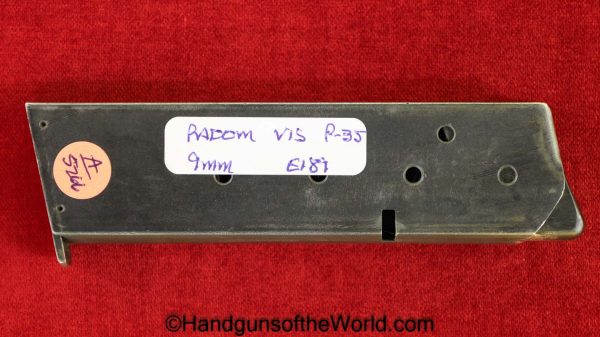 Radom, VIS, P-35, 9mm, Magazine, Clip, Mag, Original, Collectible, P35, P.35, P 35, German, Germany, WWII, WW2, E189, E/189, Handgun, Pistol