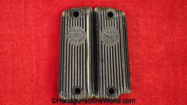 Unique, Kriegsmodell, 17, Model, Grips, German, Germany, WWII, WW2, Original, Handgun, Hand gun, Pistol, Black, Grip, Bakelite, French, France, Pair, Set