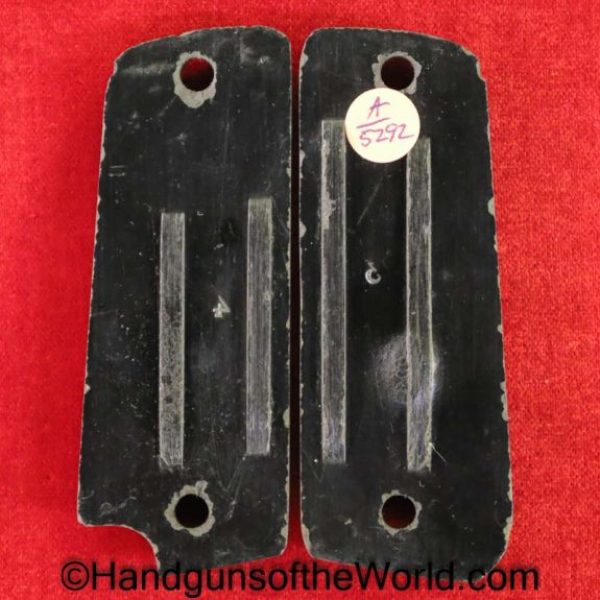 Unique, Kriegsmodell, 17, Model, Grips, German, Germany, WWII, WW2, Original, Handgun, Hand gun, Pistol, Black, Grip, Bakelite, French, France, Pair, Set