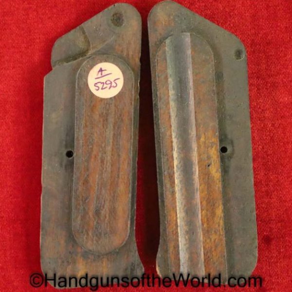 Colt, Woodsman, 1st Issue, Grips, Early, Checkered, walnut, Wood, with diamond cut around the screws, Diamond cut, Original, Collectible, First, Issue, Type