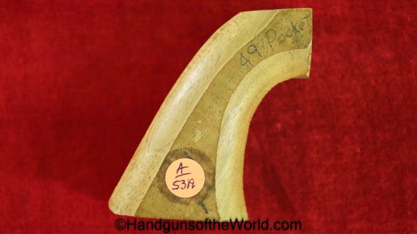 Colt, 1849, Pocket, Revolver, Grips, Grip, Repro, Reproduction, American, Americana, Wood, Wooden, Walnut, Classic, Newer, USA, US, Handgun, Hand gun