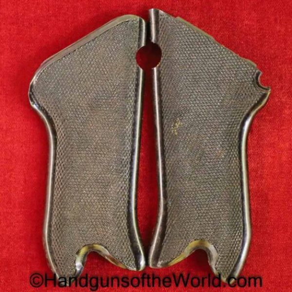 Luger, Krieghoff, P.08, Grips, Checkered, brown, Bakelite, WWII, era, WW2, Original, Collectible, WW2, German, Germany, Handgun, P08, P-08, P 08, Pistol