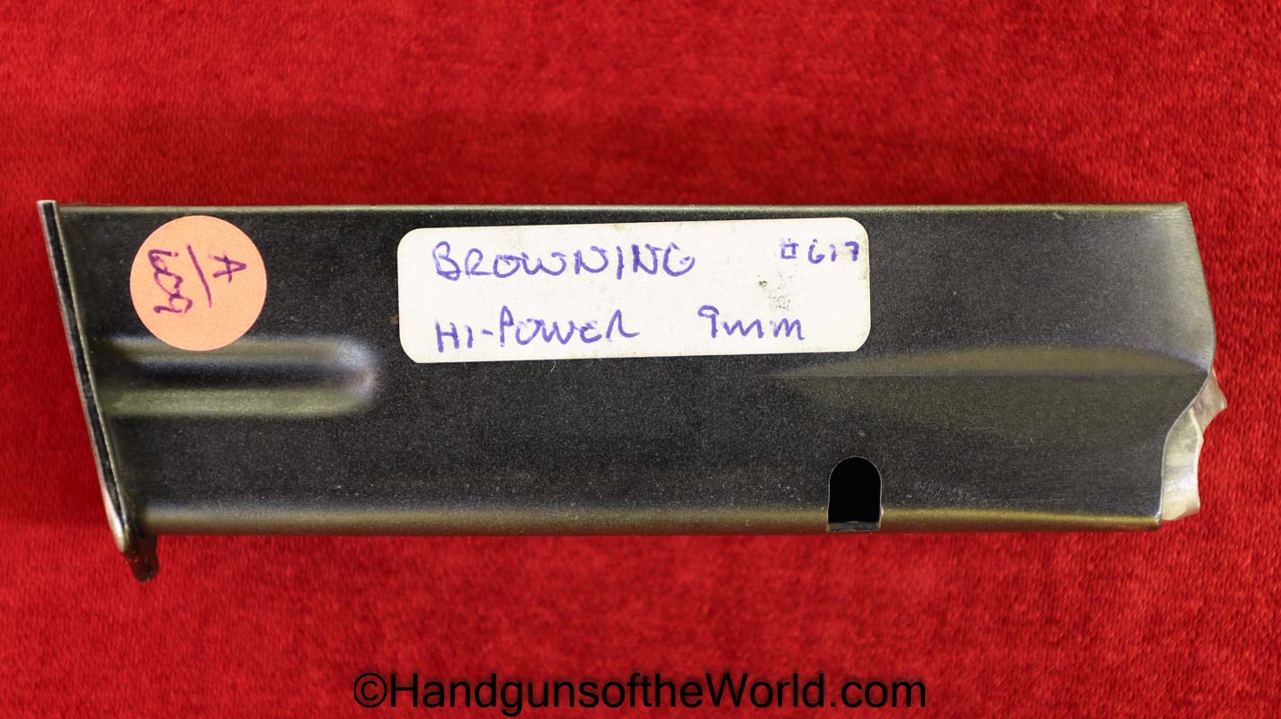 Browning, FN, Hi-Power, 9mm, Magazine-Clip, Early, Post War, #619, 619, High Power, Hi Power, Original, Collectible, Magazine, Mag, Clip, Post-War