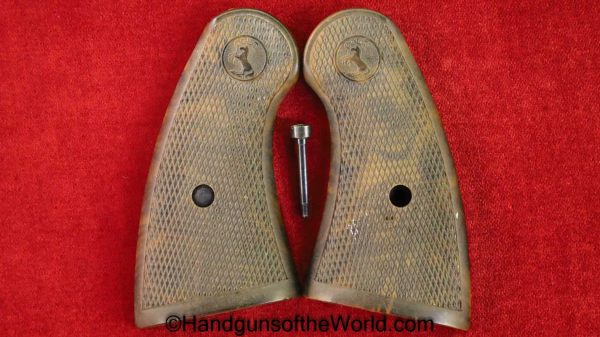 Colt, Official Police, Revolver, Grips, Brown, plastic, Mottled, Official, Police, Original, Collectible, Handgun, with, USA, Grip, Pair, Set, Vintage