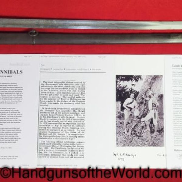 Wilkinson, Medium, Infantry, Sword, with Provenance, Louis Frederick Knollys, 1866, Original, Collectible, British, English, Figi, Ceylon, Sri Lanka