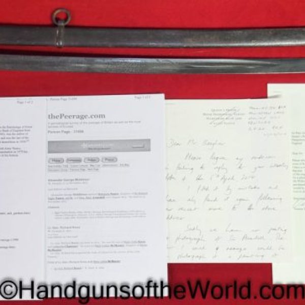 Wilkinson, Calvary, Sword, with 3rd Dragoons Provenance, with Provenance, Arundell Neaves, Original, Collectible, British, English, Third, Dragoons, 3rd