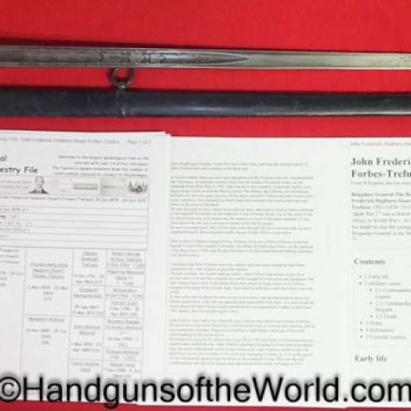 Wilkinson, Irish Guards, Sword, KIA in WWI, Provenance, John Frederick Hepburn Stuart Forbes Trefusis, 1901, Original, Collectible, British, English