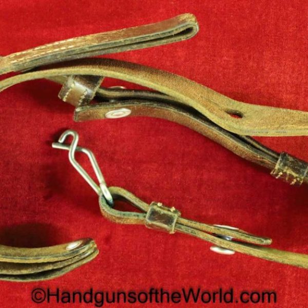 Swiss, Pistol, Holster, Shoulder Strap, Brown, leather, dated, 1945, Original, Collectible, Luger, Revolver, Switzerland, WWII, WW2, Hand gun
