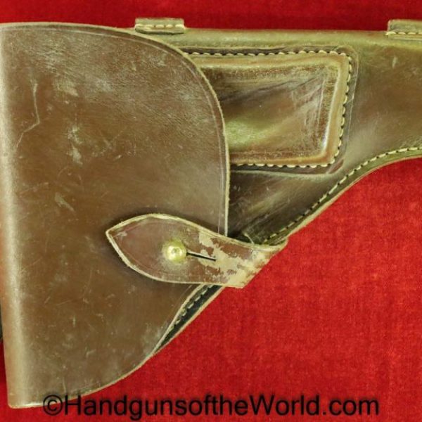 Tokarev, Polish, WZ-48, Holster, Brown, leather, with ink stamps, WZ48, WZ.48, WZ 48, Poland, Post War, Post-War, Cold War, Original, Collectible