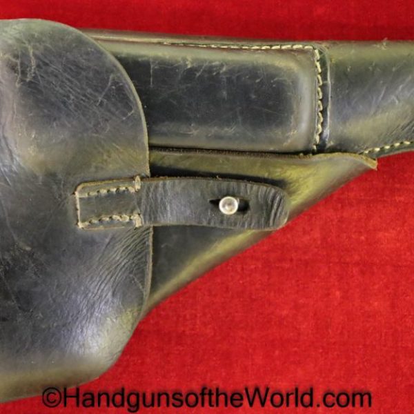 Walther, P-38, Holster, German, WWII, Dated, 1943, black, leather, breakaway, pattern, JOA, WaA706, Original, Collectible, Germany, P38, P.38, P 38, WW2
