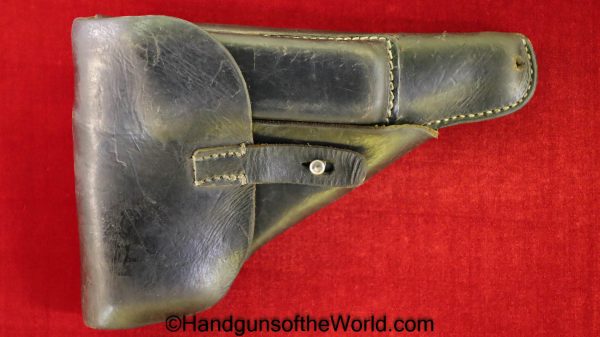 Walther, P-38, Holster, German, WWII, Dated, 1943, black, leather, breakaway, pattern, JOA, WaA706, Original, Collectible, Germany, P38, P.38, P 38, WW2