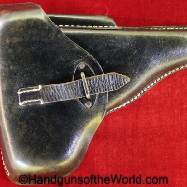 Walther, P-38, Holster, Dated 1943, Black, leather, hard shell, bdr 43, WaA86, bdr, 43, 1943, Original, Collectible, German, Germany, WWII, WW2, P38, P.38