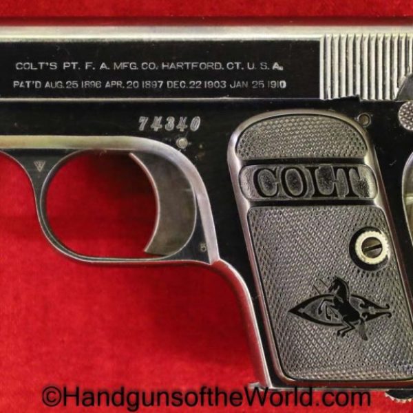 Colt, 1908, .25, 1912, with Box, Boxed, VP, Vest Pocket, 25, acp, auto, 6.35, 6.35mm, Handgun, Pistol, C&R, Collectible, Americana, Hand gun
