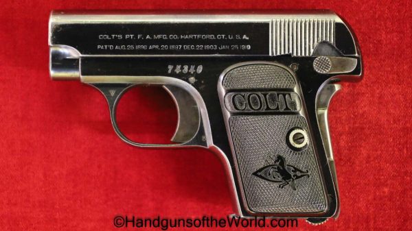 Colt, 1908, .25, 1912, with Box, Boxed, VP, Vest Pocket, 25, acp, auto, 6.35, 6.35mm, Handgun, Pistol, C&R, Collectible, Americana, Hand gun