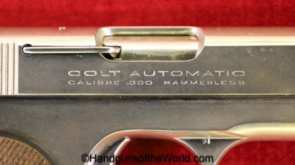Colt, 1908, .380, 1929, Pocket, Hammerless, Pocket Hammerless, 380, acp, auto, Model, Handgun, Pistol, C&R, Collectible, USA, Americana, American