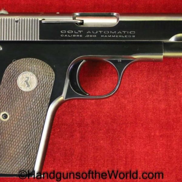 Colt, 1908, .380, 1930, Pocket, Hammerless, Pocket Hammerless, 380, acp, auto, Model, Handgun, Pistol, C&R, Collectible, USA, Americana, American