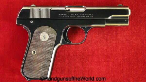 Colt, 1908, .380, 1930, Pocket, Hammerless, Pocket Hammerless, 380, acp, auto, Model, Handgun, Pistol, C&R, Collectible, USA, Americana, American