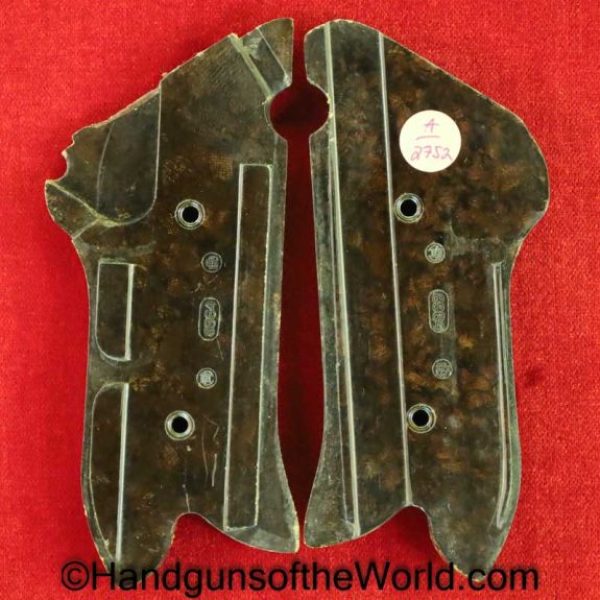 Luger, Krieghoff, P.08, Grips, Checkered, brown, Bakelite, WWII, era, WW2, Original, Collectible, WW2, German, Germany, Handgun, P08, P-08, P 08, Pistol
