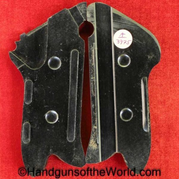 Luger, P.08, Grips, Lined, black, Bakelite, Original, Collectible, EG, East German, East, German, Germany, East Germany, P08, P 08, P-08, Grip, Set, Pair