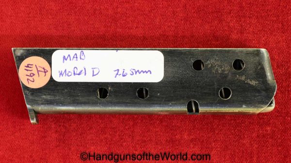 MAB, Model D, 7.65mm, Magazine, Clip, Mag, Original, Collectible, France, French, Handgun, Pistol, Model, D, 7.65, 32, .32, acp, auto, Hand gun