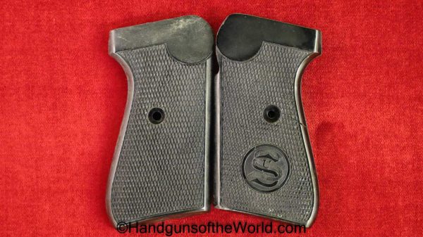 Sauer, 38H, Grips, Black, Bakelite, Original, 1a, Ia, Grip, Pair, Set, Original, Collectible, German, Germany, WWII, WW2, 38, h, Handgun, Pistol, Hand gun