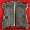 Walther, PP, Grips, WWII, Era, Black, Bakelite, early, open backs, Open, Back, Original, Collectible, WW2, German, Germany, Handgun, Pistol, Hand gun