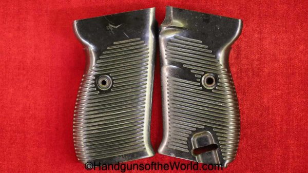 Walther, P-38, Grips, WWII, Era, dark brown, Bakelite, Original, Collectible, P38, P.38, P 38, German, Germany, WW2, Handgun, Pistol, Hand gun