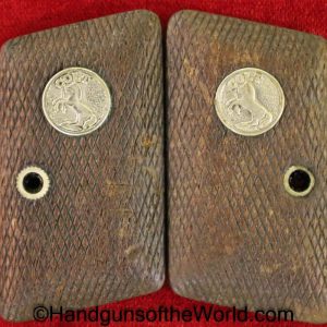 Colt, 1908, 25, Grips, .25, Original, Collectible, Walnut, Checkered, Wood, Wooden, VP, Vest Pocket, Handgun, Hand gun, Pistol, Black, Vintage, Old, Real