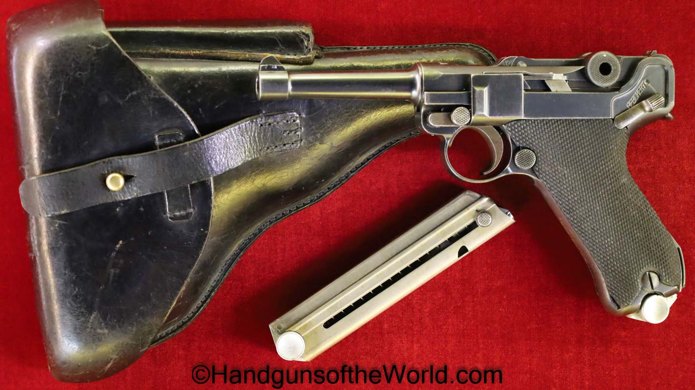 Luger, DWM, 1933 KL, 9mm, Police, 2 Matching Magazines, KL, 1933, German, Germany, Handgun, Pistol, C&R, Collectible, 2 Matching Mags, 2 Matching Clips