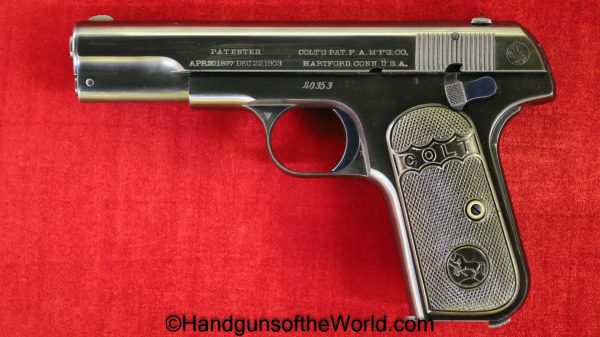 Colt, 1903, Hammerless, .32, 1st Issue, 1906, Pocket, Model, First, Issue, Type, 32, acp, auto, 7.65, 7.65mm, Handgun, Pistol, C&R, Collectible, Hand gun