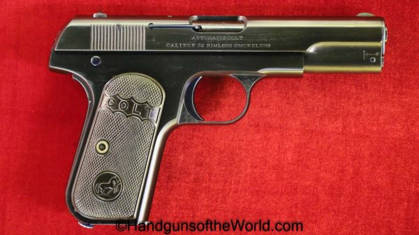 Colt, 1903, Hammerless, .32, 1st Issue, 1906, Pocket, Model, First, Issue, Type, 32, acp, auto, 7.65, 7.65mm, Handgun, Pistol, C&R, Collectible, Hand gun