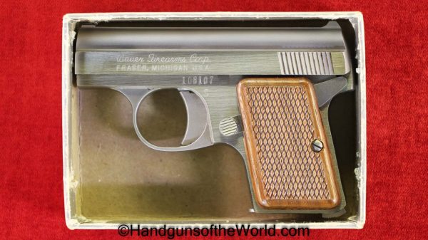 Bauer Firearms, Automatic, .25, Stainless, with Box, Boxed, Bauer, Bauer Automatic, 25, acp, auto, 6.35, VP, Vest Pocket, 6.35mm, Americana, American