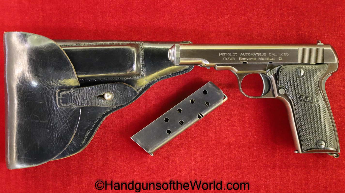 MAB, Model D, 7.65mm, German, WWII, Full Rig, Outstanding, Handgun, Pistol, C&R, Collectible, Germany, WW2, D, Model, French, France, 32, .32, 7.65, acp