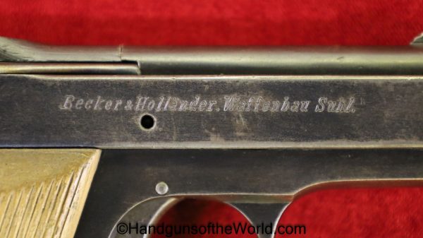 Becker & Hollander, Beholla, 7.65mm, German, WWI, with Holster, Germany, WW1, Handgun, Pistol, C&R, Collectible, Pocket, 7.65, 32, .32, acp, auto