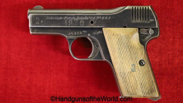 Becker & Hollander, Beholla, 7.65mm, German, WWI, with Holster, Germany, WW1, Handgun, Pistol, C&R, Collectible, Pocket, 7.65, 32, .32, acp, auto